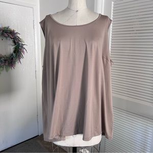 Catherines Modern Sleeveless Blouse Beige Size 3X